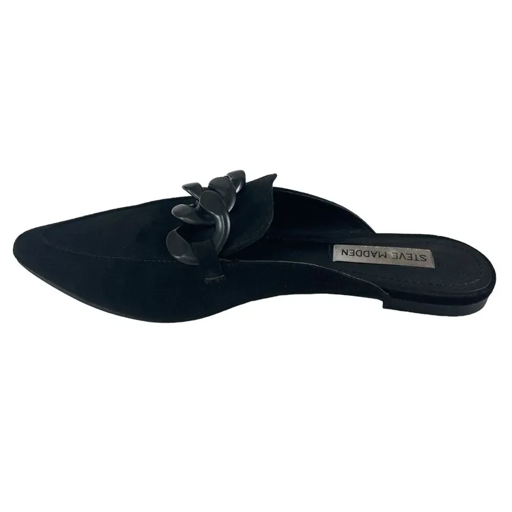 Steve Madden Women's Suede Slip On Slides Shoes Finn Model SZ/6M